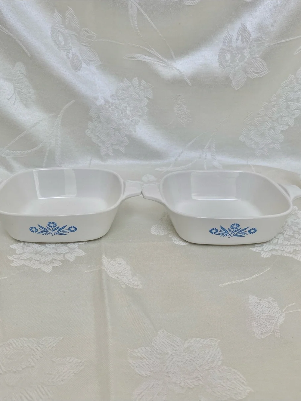 Set of 2 Vintage Corning Ware Blue Cornflower pattern petite P-41-B 1 3/4 cup
